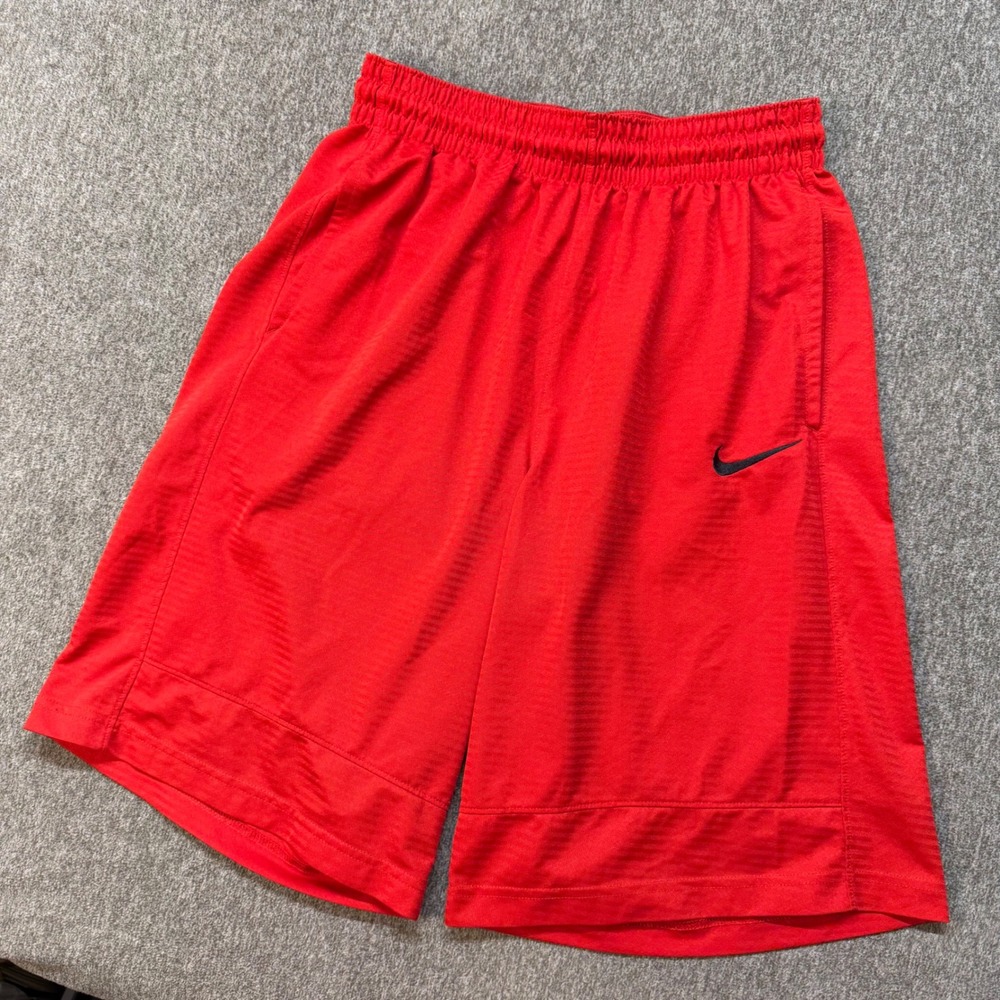 Nike Mens Dri-FIT Basketball Shorts Red Textured Knit Size Medium 1312